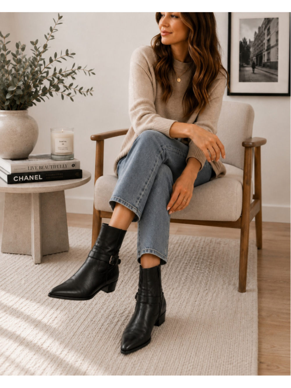 Maggie’s Shoes Made in Italy Black Leather Moto Ankle Boots EU 40 Buckle